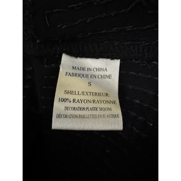 Theory Dress Womens Small Black Harmen Sequin Shift 3/4 Sleeve Mini Party - Picture 8 of 14